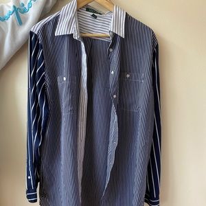 Lauren by Ralph Lauren navy/white stripe shirt